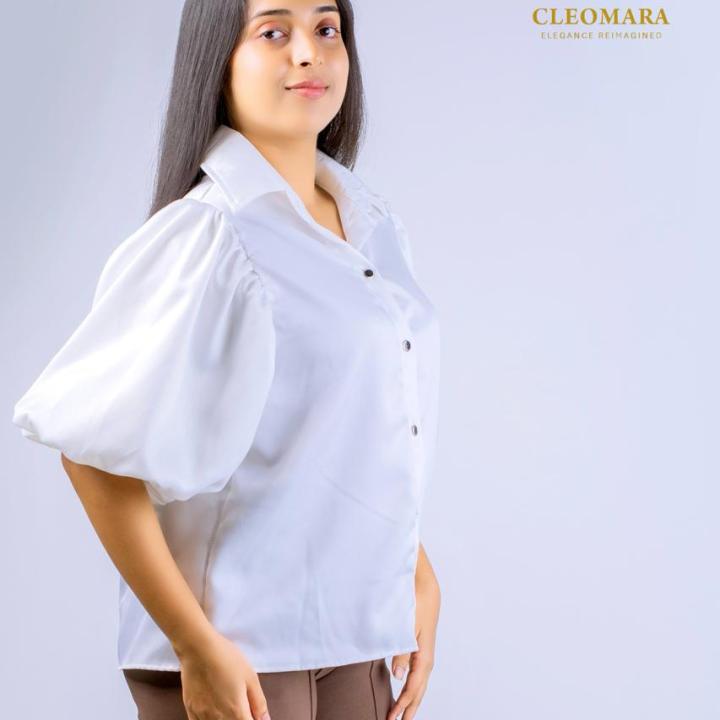 CLEOMARA Ivory Elegance Top