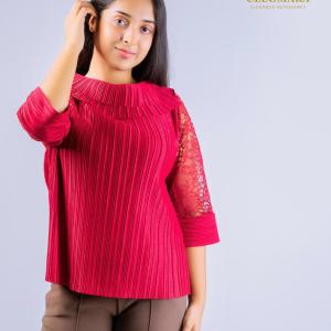 Cleomara pleated Lace Top
