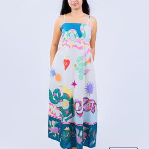 Cleomara Ocean Whisper Maxi Dress