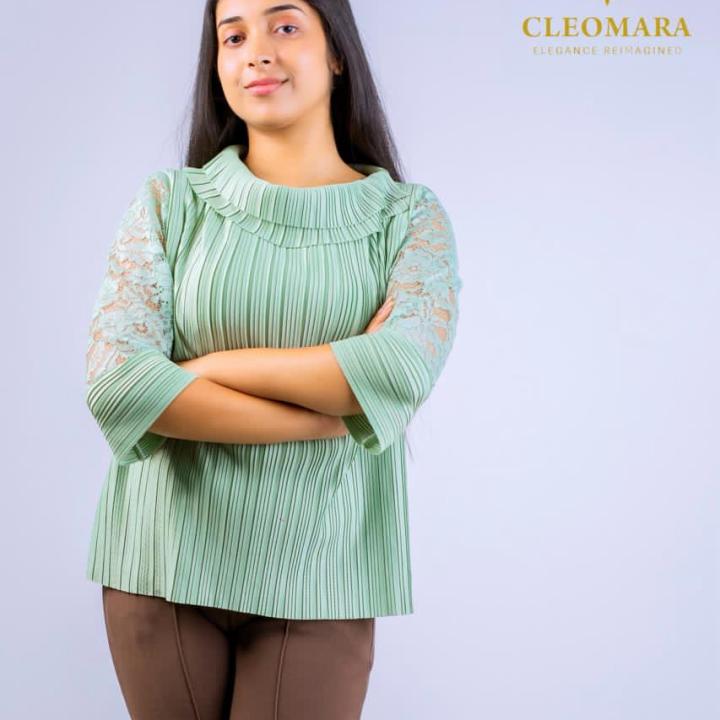 Cleomara pleated Lace Top