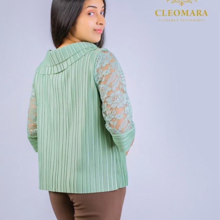 Cleomara pleated Lace Top